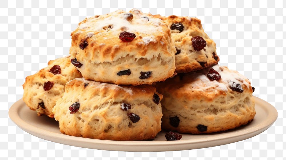 PNG Scones scone bread plate. AI generated Image by rawpixel.