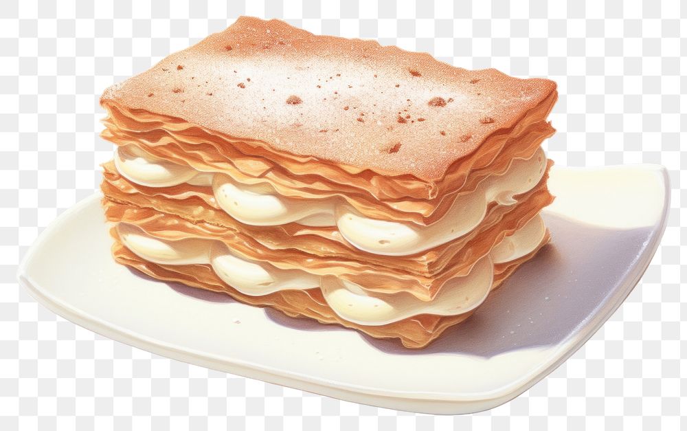PNG Mille-feuille dessert pancake bread. AI generated Image by rawpixel.