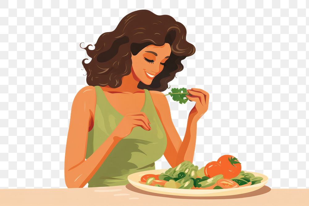 PNG Eating plate adult women. AI generated Image by rawpixel.