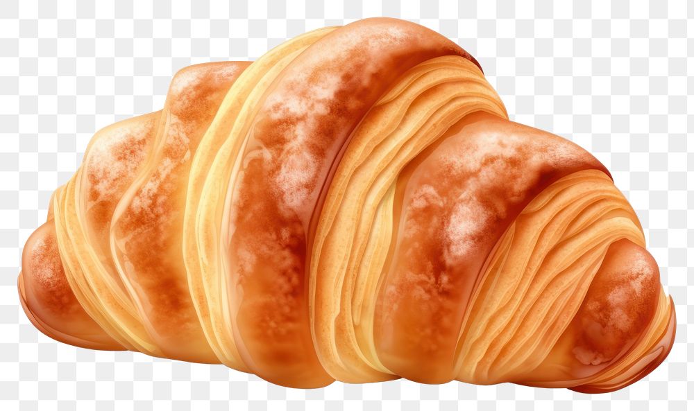 PNG 3D croissant bread food bun. 