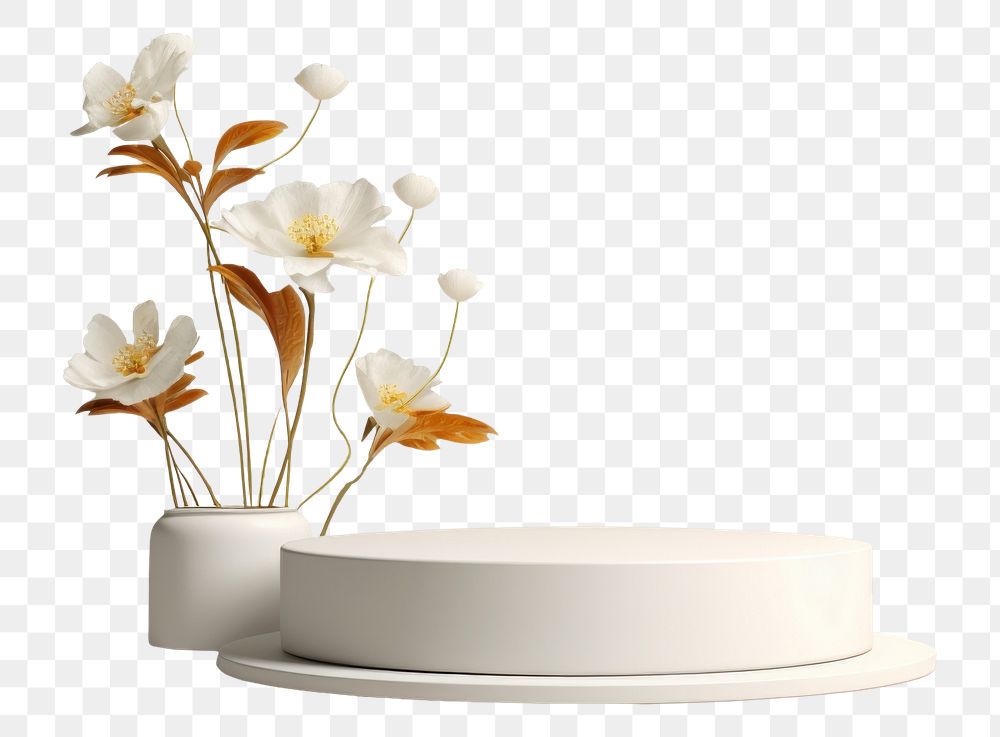 PNG Flower porcelain table plant. 