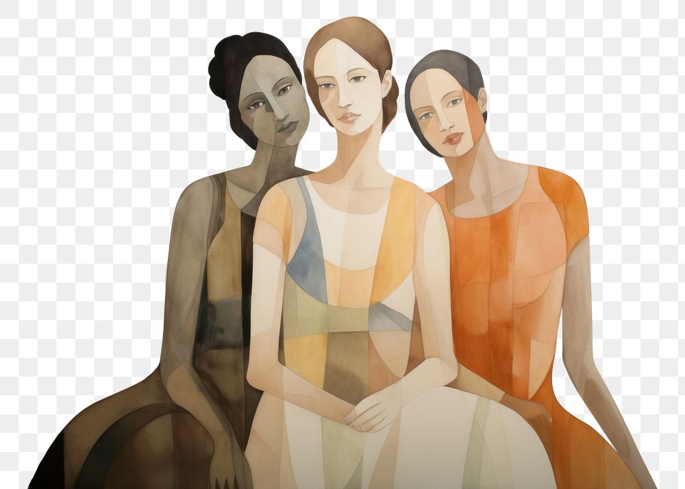 PNG Women art painting drawing. AI generated Image by rawpixel.