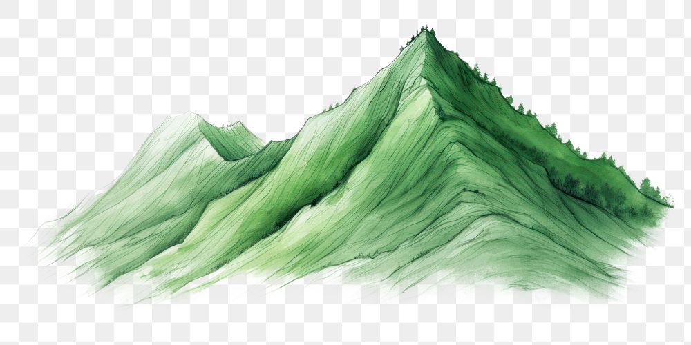 PNG Green mountain outdoors drawing nature. AI generated Image by rawpixel.