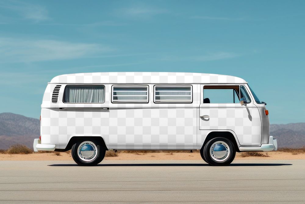 Microbus png mockup, vehicle, transparent design