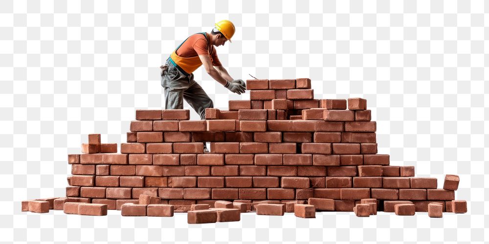 PNG Brick construction worker wall