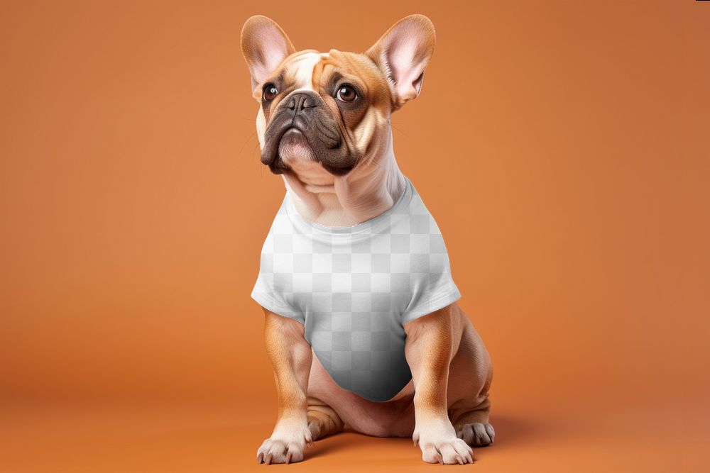 Dog t-shirt png mockup, transparent design