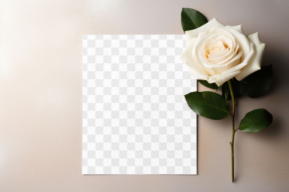 Aesthetic floral card png mockup, transparent design