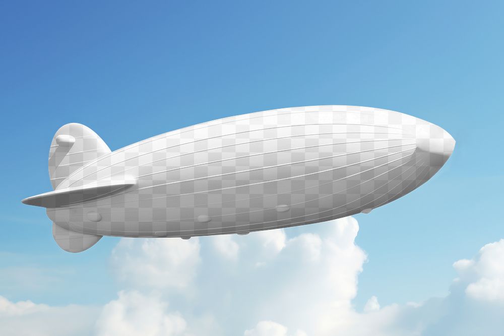 Zeppelin png mockup, airship, transparent design