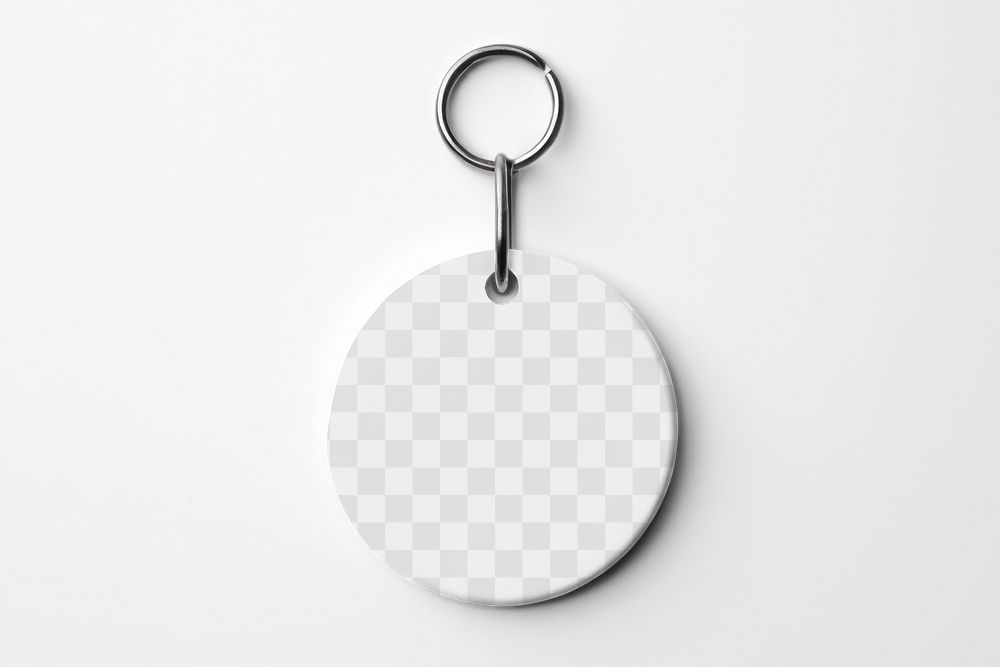 Keychain png mockup, transparent design