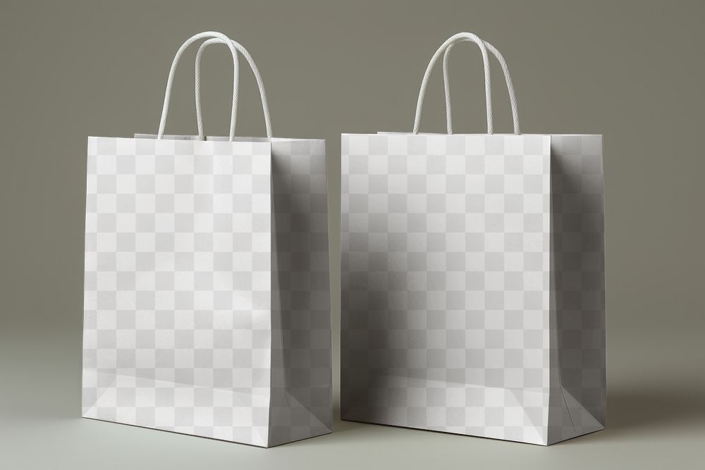 Png shopping bag mockup, transparent design