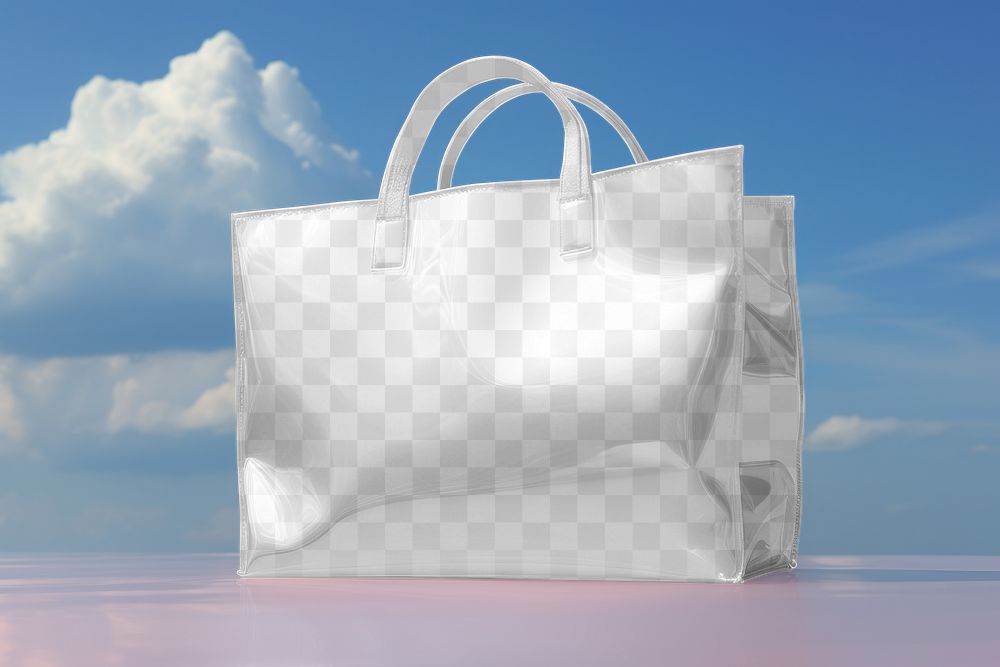 Reusable shopping bag png mockup, transparent design