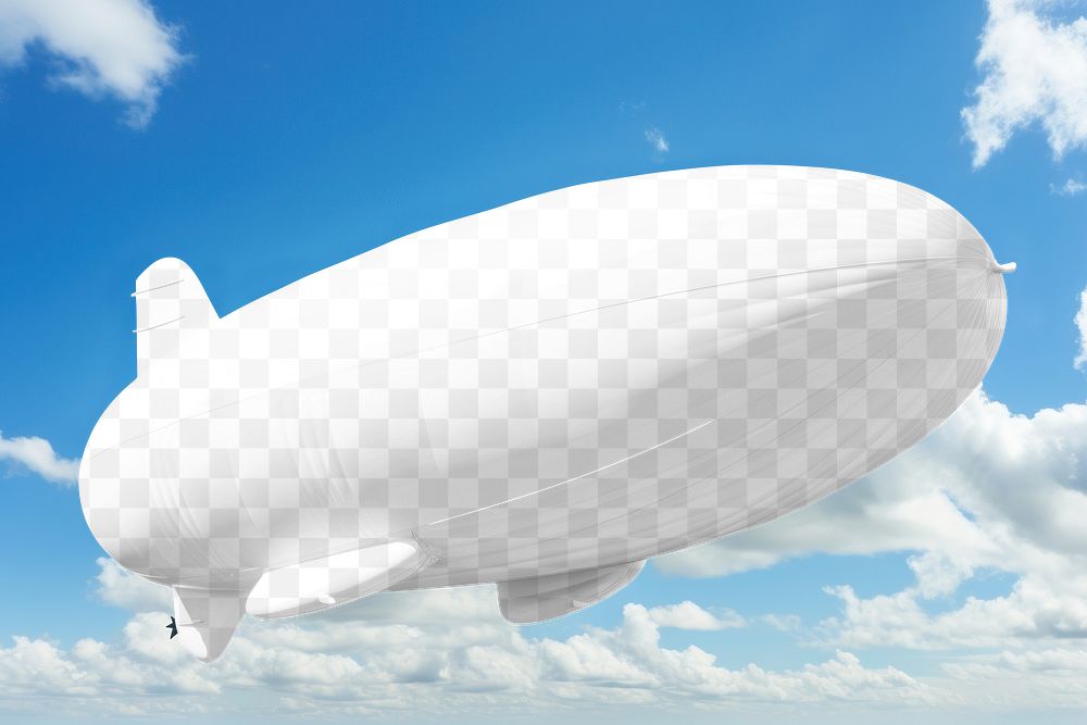 Zeppelin png mockup, airship, transparent design