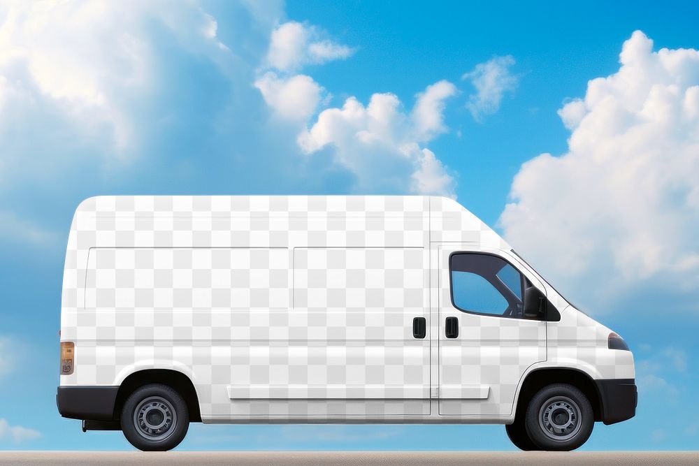 Cargo van png mockup, transparent vehicle