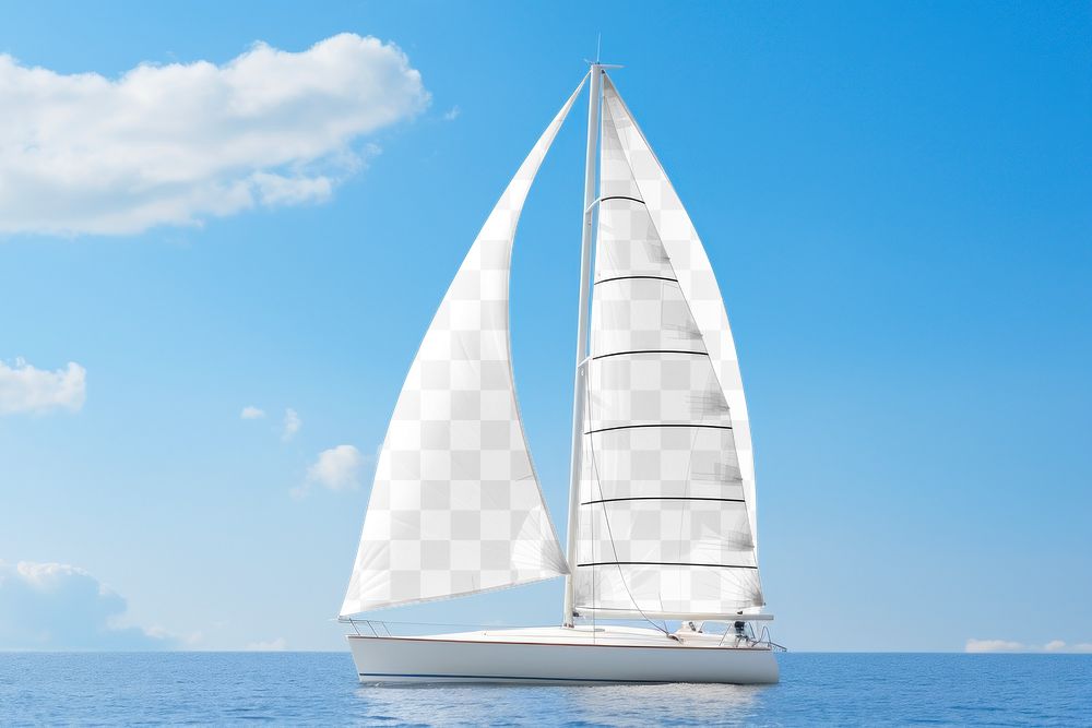 Sailing boat png mockup, vehicle, transparent design