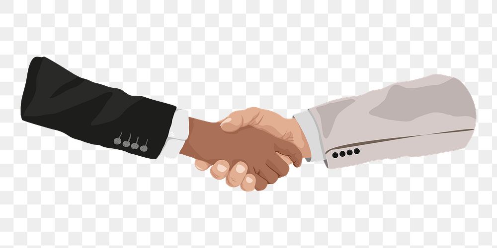 Business handshake png, aesthetic illustration, transparent background
