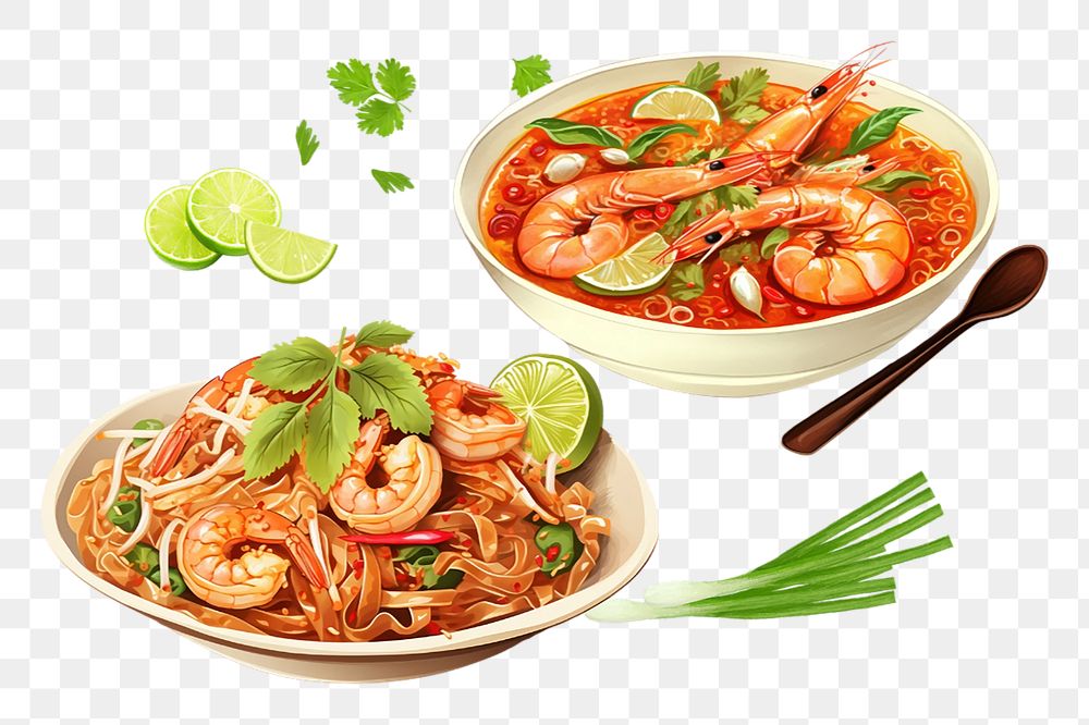 Famous Thai food png digital art, transparent background