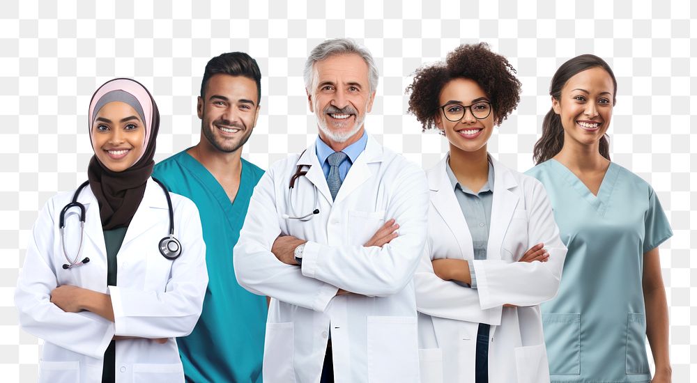 Healthcare workers png, hospital remix, transparent background