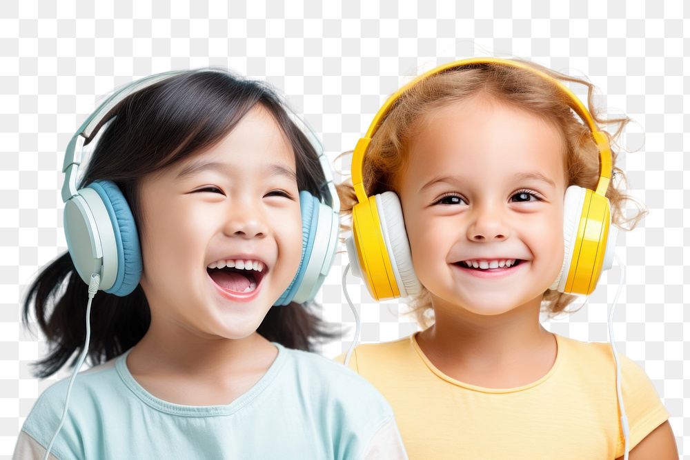 Children's headphones png, entertainment remix, transparent background