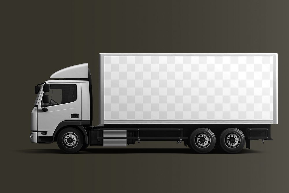 Trailer truck png mockup, transporting vehicle, transparent design