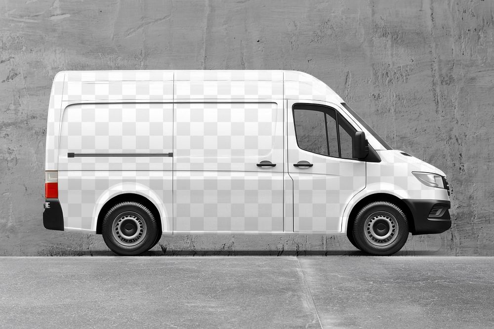 Cargo van png mockup, transparent vehicle
