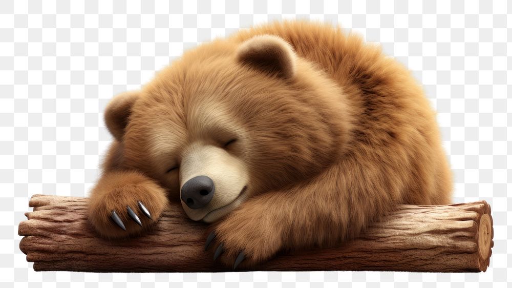 PNG  Lazy bear wildlife sleeping mammal. AI generated Image by rawpixel.