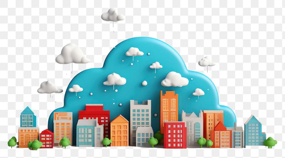 PNG City outdoors cartoon cloud. AI generated Image by rawpixel.
