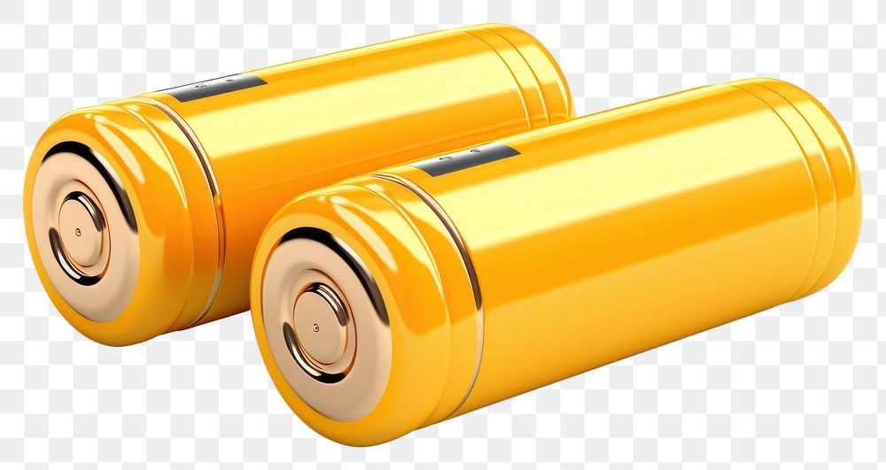 PNG Yellow alkaline batteries white background technology ammunition. 