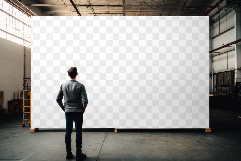 Big canvas frame png mockup, transparent design