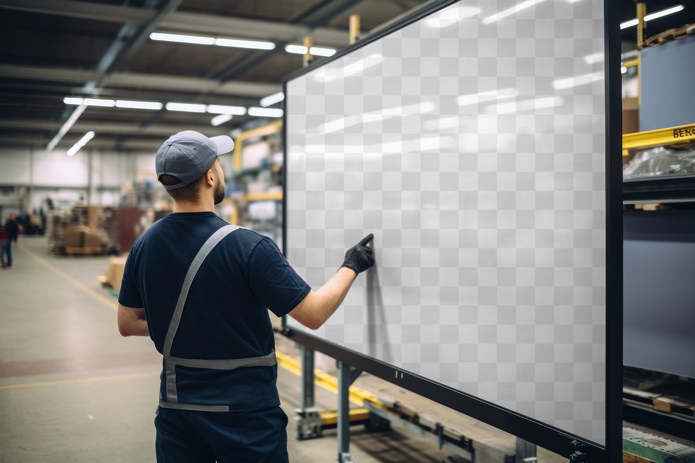 White board png mockup, transparent design