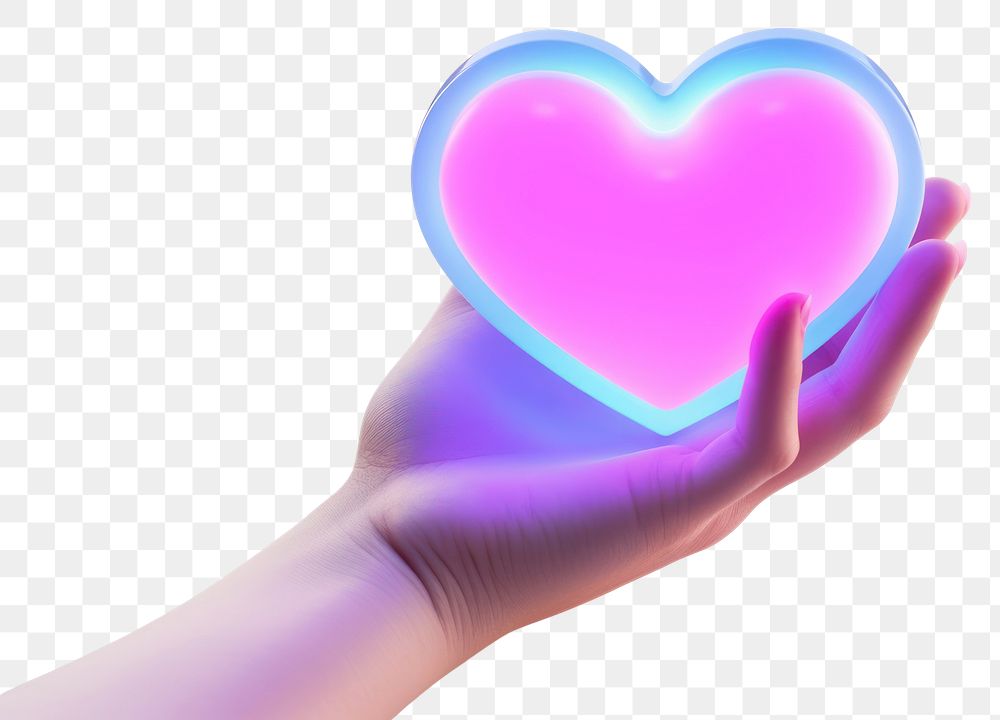 PNG Hand giving heart purple adult pink. 