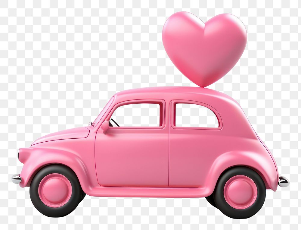 PNG Car carrying heart vehicle pink  