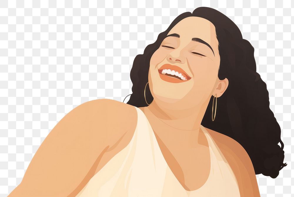 PNG Chubby woman smiling laughing smile adult. AI generated Image by rawpixel.