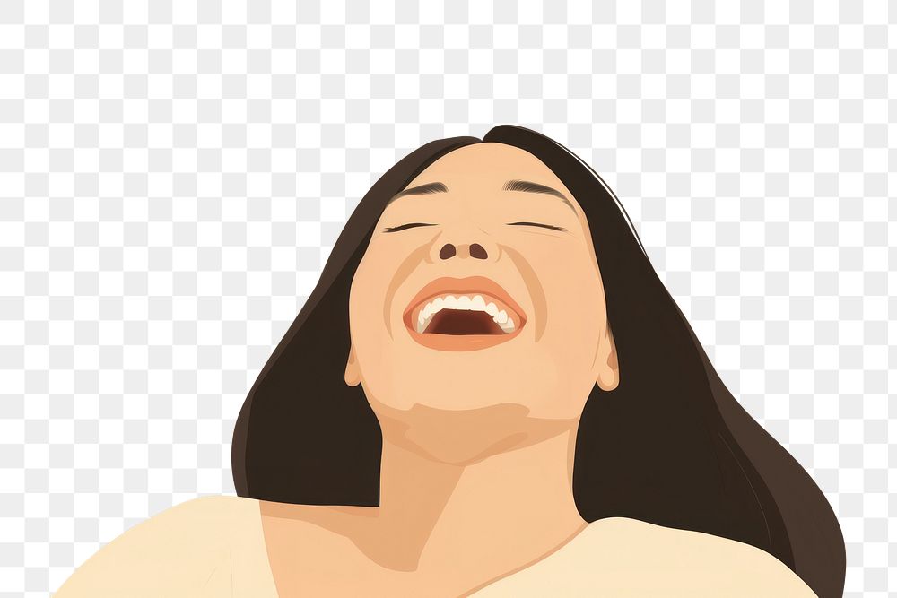 PNG Asian chubby woman laugh laughing adult face. 