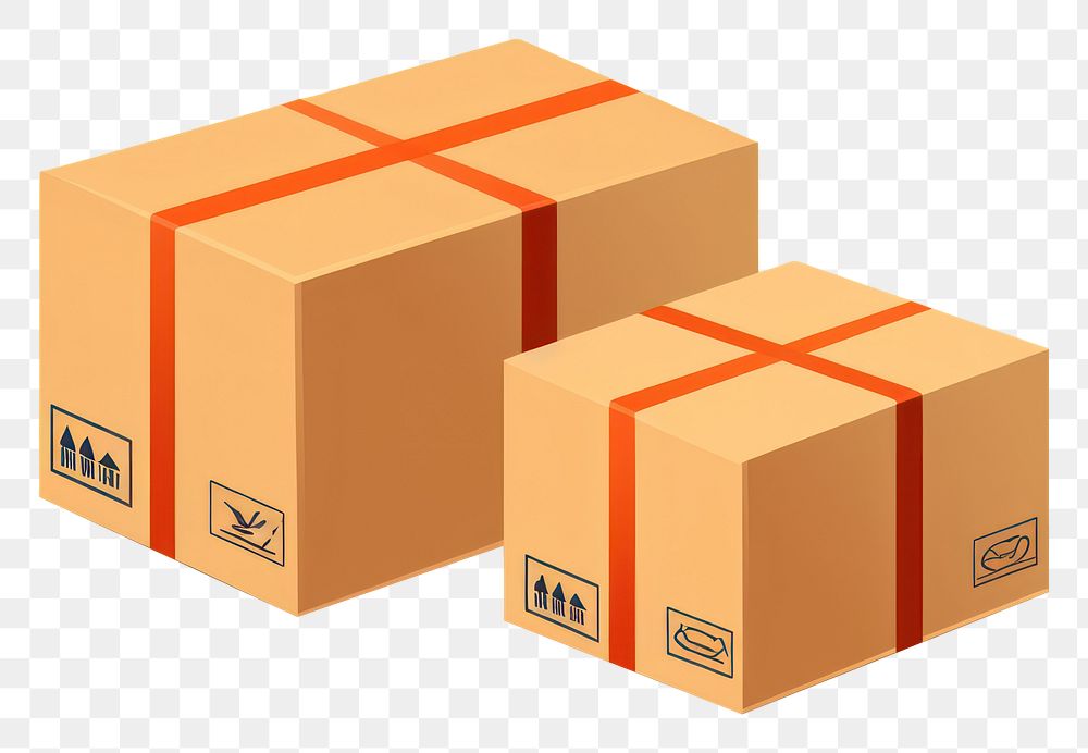 PNG Delivery parcel boxs cardboard carton delivering. 