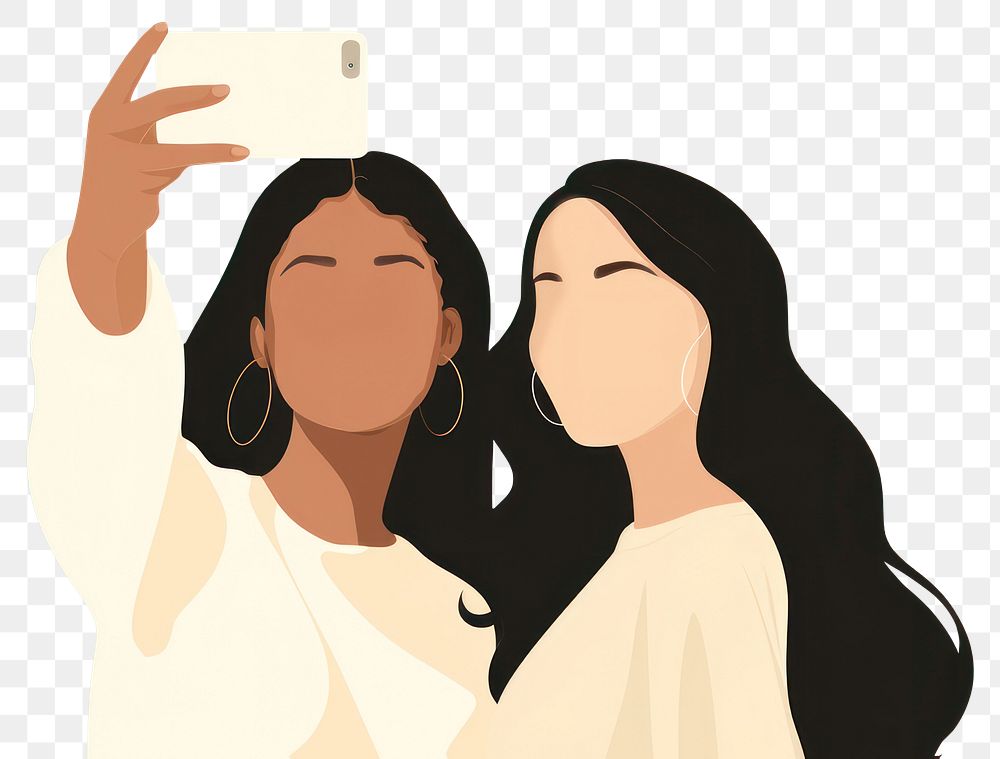 PNG Two woman taking selfie portrait holding adult. AI generated Image by rawpixel.