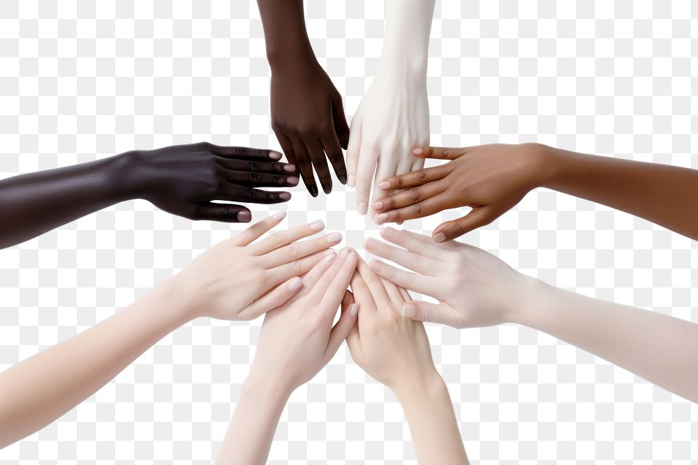 PNG Diversity woman hands adult nail togetherness. AI generated Image by rawpixel.