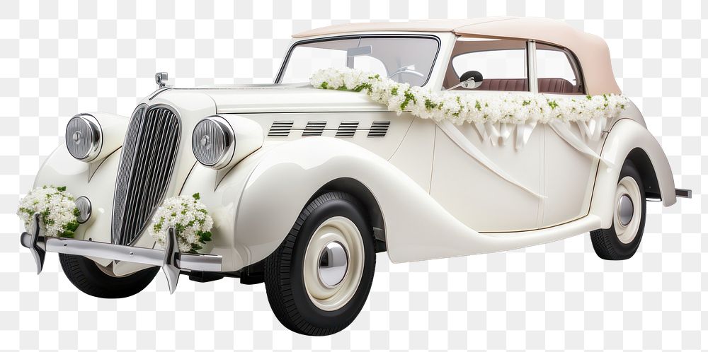 PNG Wedding car vehicle white background transportation. AI generated Image by rawpixel.