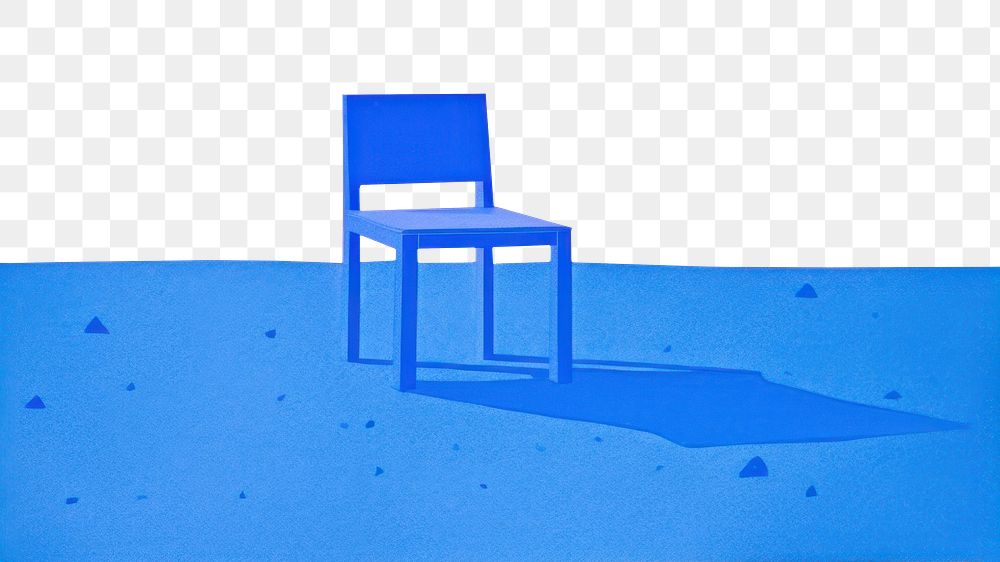 PNG Furniture art chair blue. AI generated Image by rawpixel.