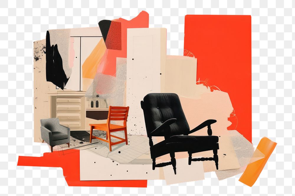 PNG Furniture art armchair painting. AI generated Image by rawpixel.