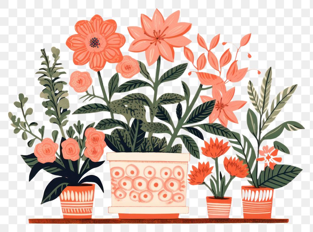 PNG Potted Plants plant art cartoon. AI generated Image by rawpixel.