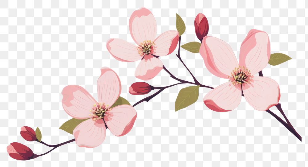 PNG Dogwood Blossom blossom flower branch. AI generated Image by rawpixel.