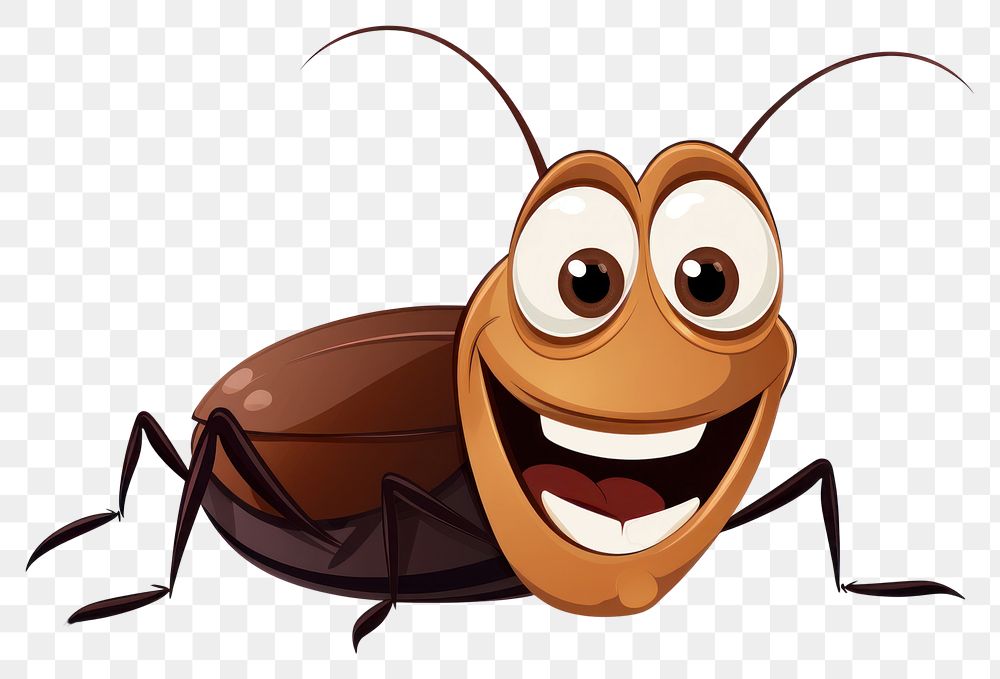 PNG Cockroach cartoon smiling animal. AI generated Image by rawpixel.