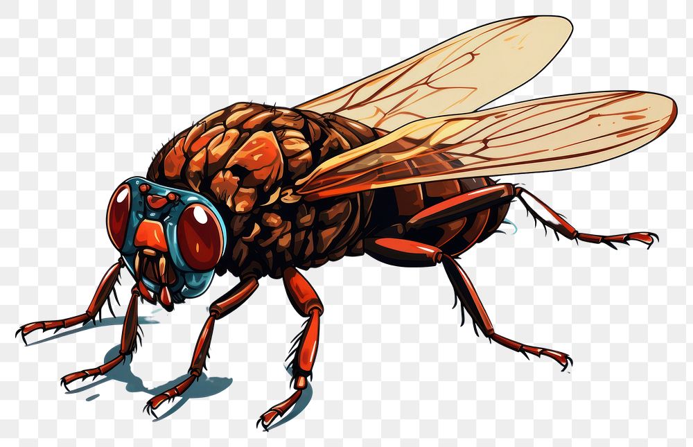 PNG Cartoon cicada insect animal fly. 