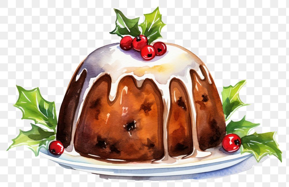 PNG Christmas pudding dessert food cake. AI generated Image by rawpixel.