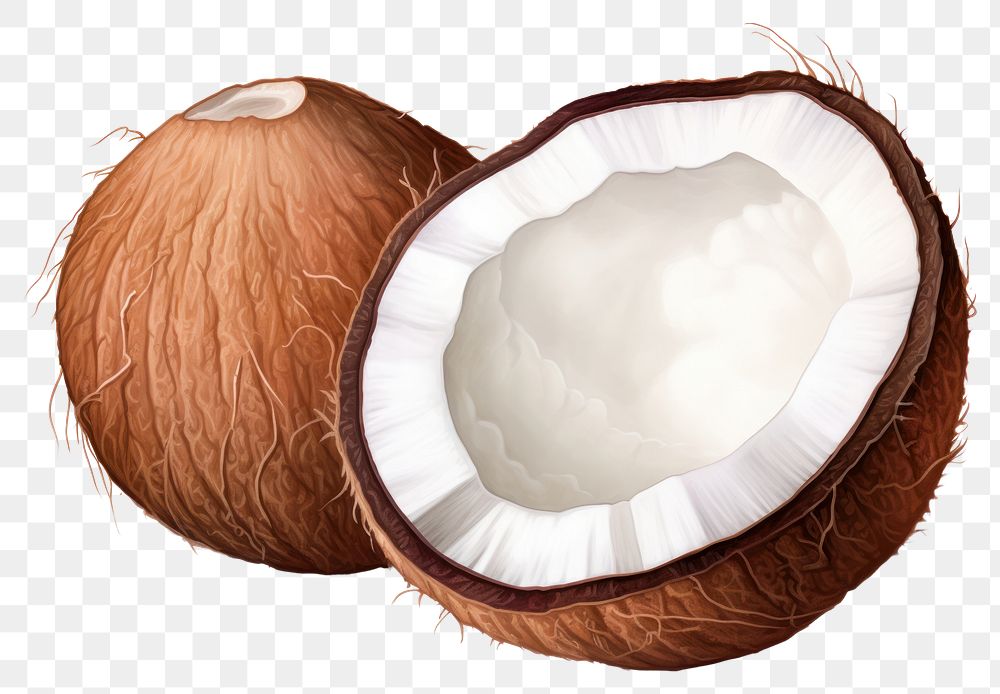 PNG Coconut freshness eggshell produce. AI generated Image by rawpixel.