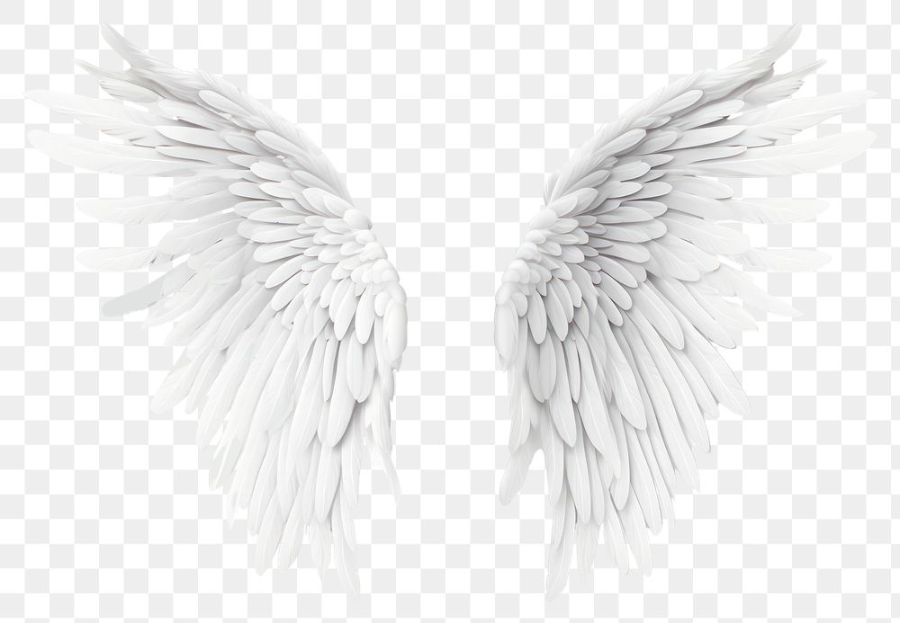 PNG Realistic wings white feather angel. 