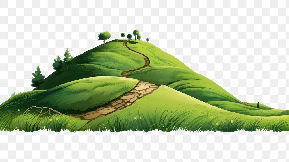 PNG Grass green hill landscape. AI generated Image by rawpixel.