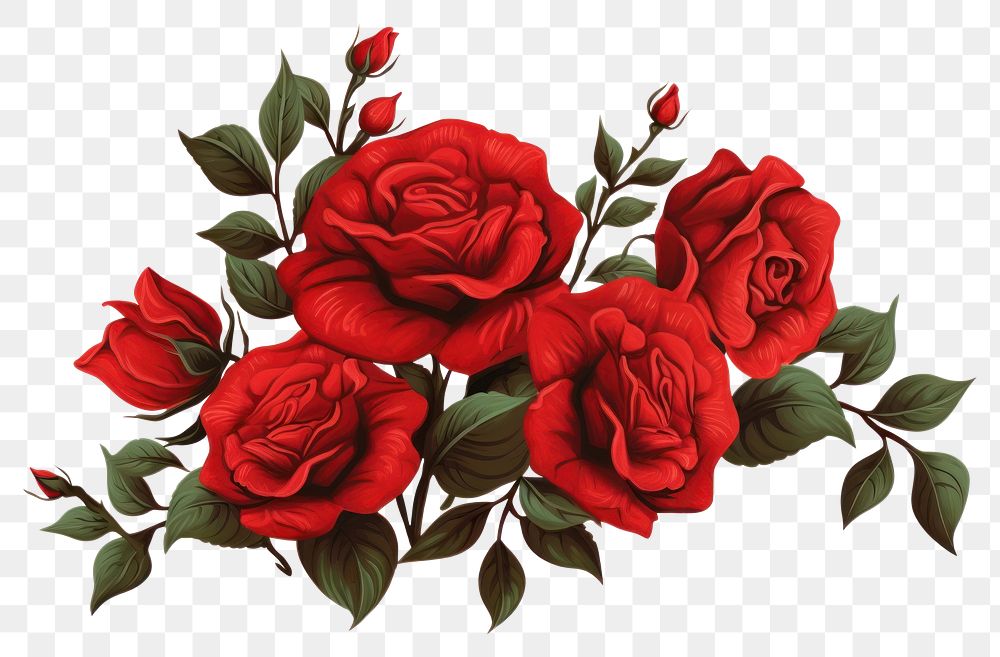 PNG Red roses flower plant red. AI generated Image by rawpixel.
