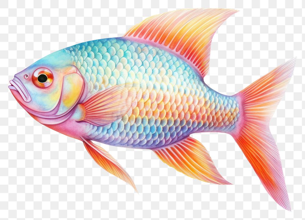 PNG Fish goldfish swimming drawing. AI generated Image by rawpixel.