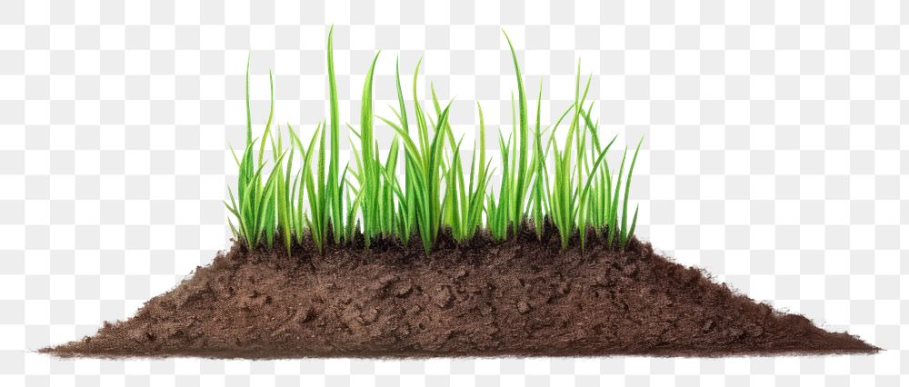 PNG Grass soil plant green. AI generated Image by rawpixel.